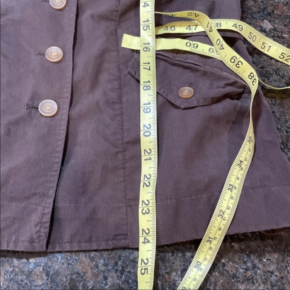 Talbots Sz 8 Brown Lightweight Button Up Cotton Jacket With Pockets GUC BPU2 - Picture 8 of 13